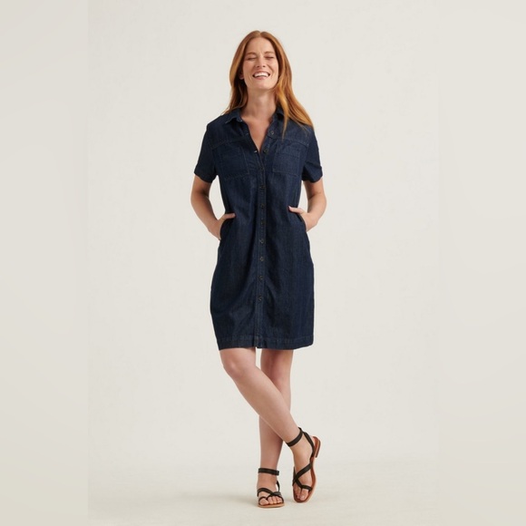NWT-Brand New Lucky 🍀 Brand Denim Button Shirt Dress - Picture 1 of 5